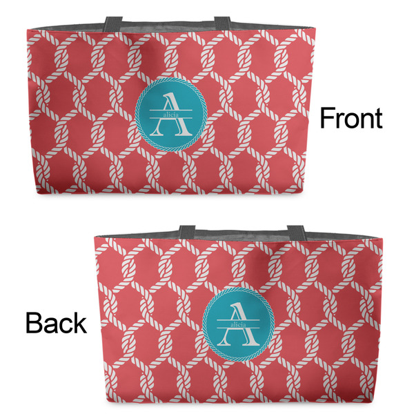 Linked Rope Tote w/Black Handles - Front & Back Views