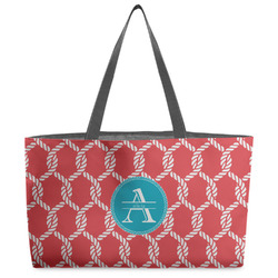 Linked Rope Beach Totes Bag - w/ Black Handles (Personalized)