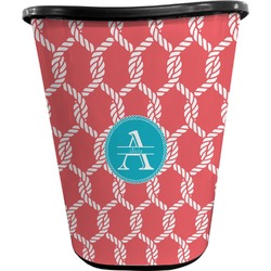 Linked Rope Waste Basket - Single Sided (Black) (Personalized)