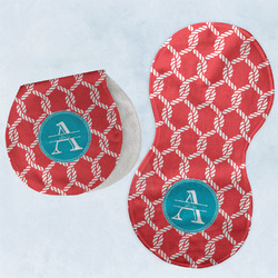 Linked Rope Burp Pads - Velour - Set of 2 w/ Name and Initial