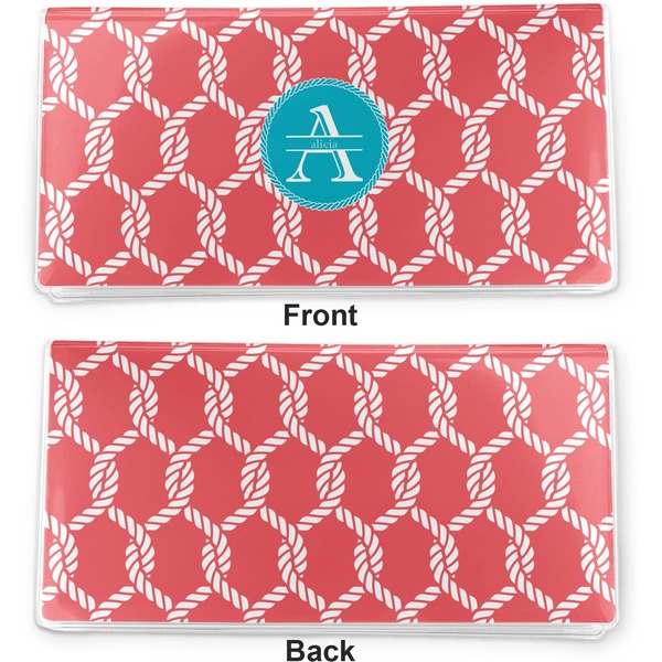 Linked Rope Vinyl Check Book Cover - Front and Back