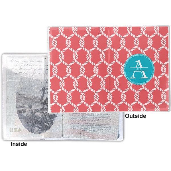 Linked Rope Vinyl Passport Holder - Flat Front and Back
