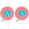 Linked Rope White Plastic 4" Food Pick - Round - Double Sided - Front & Back