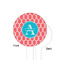 Linked Rope White Plastic 4" Food Pick - Round - Single Sided - Front & Back