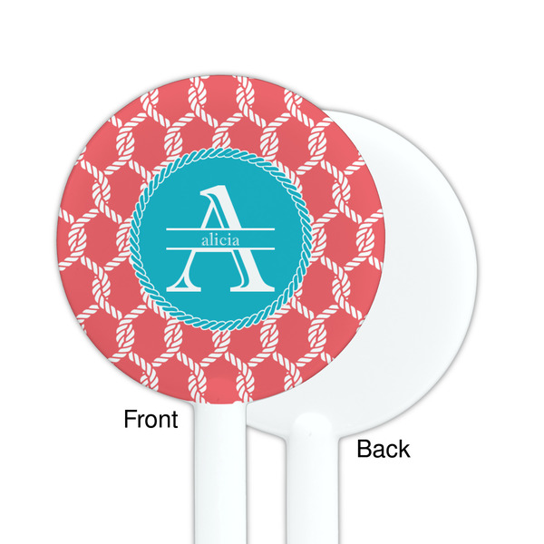 Linked Rope White Plastic 5.5" Stir Stick - Single Sided - Round - Front & Back