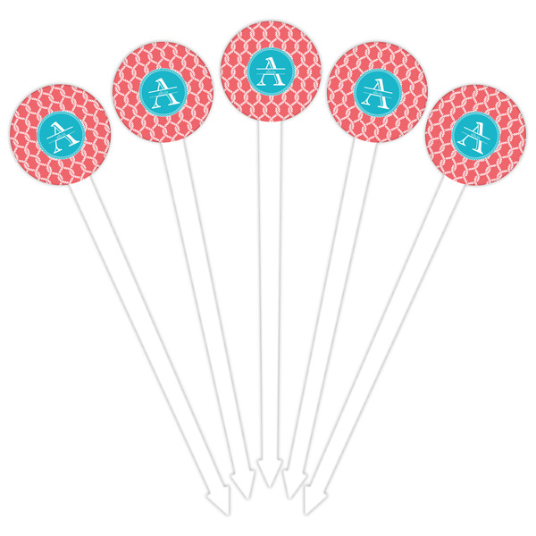 Linked Rope White Plastic 6" Food Pick - Round - Fan View