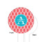 Linked Rope White Plastic 6" Food Pick - Round - Single Sided - Front & Back
