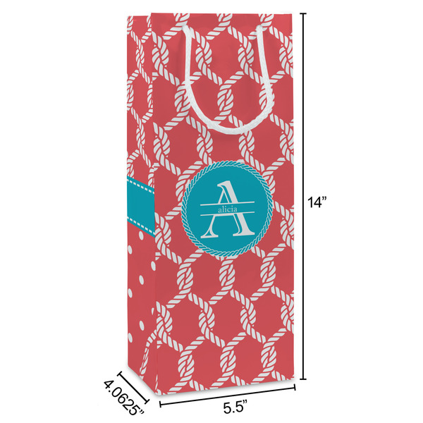 Linked Rope Wine Gift Bag - Dimensions
