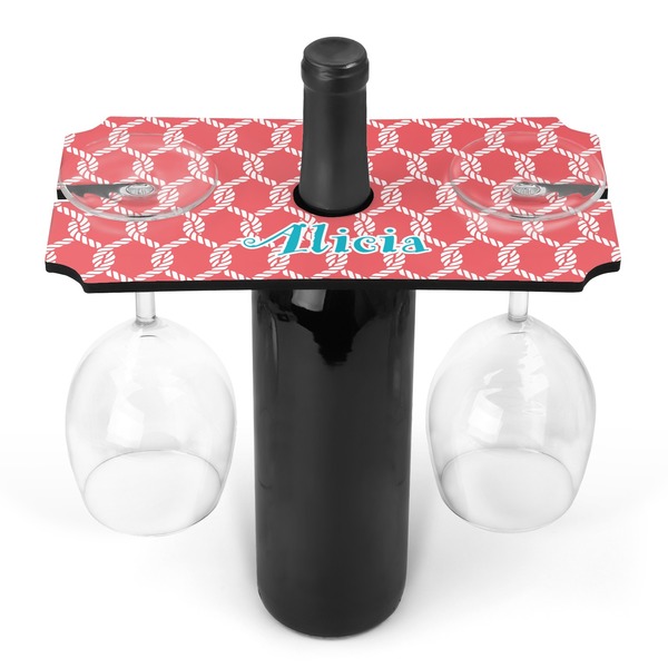 Custom Linked Rope Wine Bottle & Glass Holder (Personalized)
