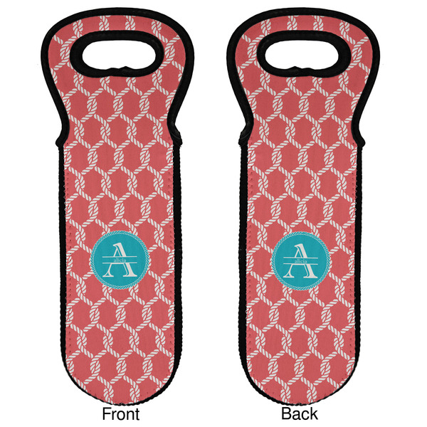 Linked Rope Wine Tote Front & Back
