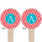 Linked Rope Wooden 4" Food Pick - Round - Double Sided - Front & Back