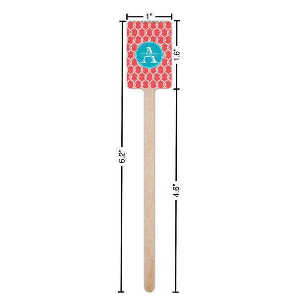 Linked Rope Wooden 6.25" Stir Stick - Rectangular - Dimensions