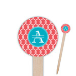 Linked Rope 6" Round Wooden Food Picks - Single Sided (Personalized)