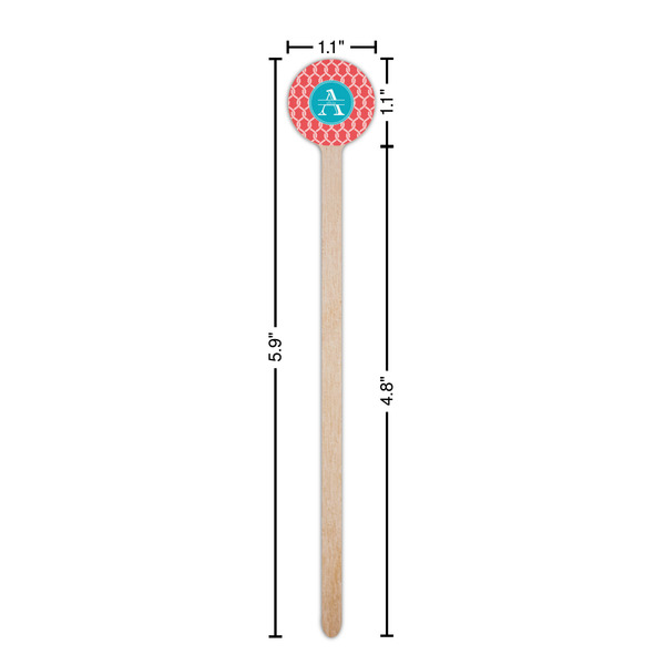 Linked Rope Wooden 6" Stir Stick - Round - Dimensions