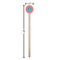 Linked Rope Wooden 6" Stir Stick - Round - Dimensions