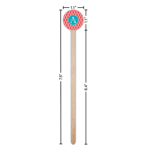 Linked Rope Wooden 7.5" Stir Stick - Round - Dimensions
