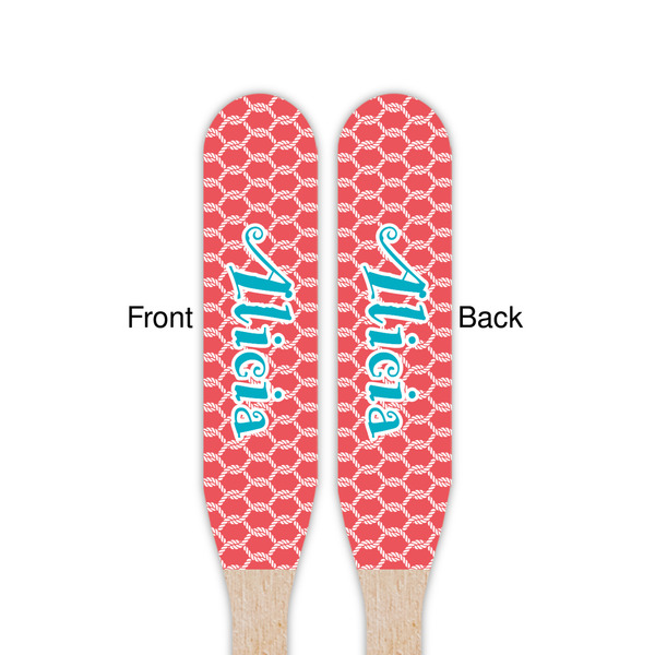 Linked Rope Wooden Food Pick - Paddle - Double Sided - Front & Back