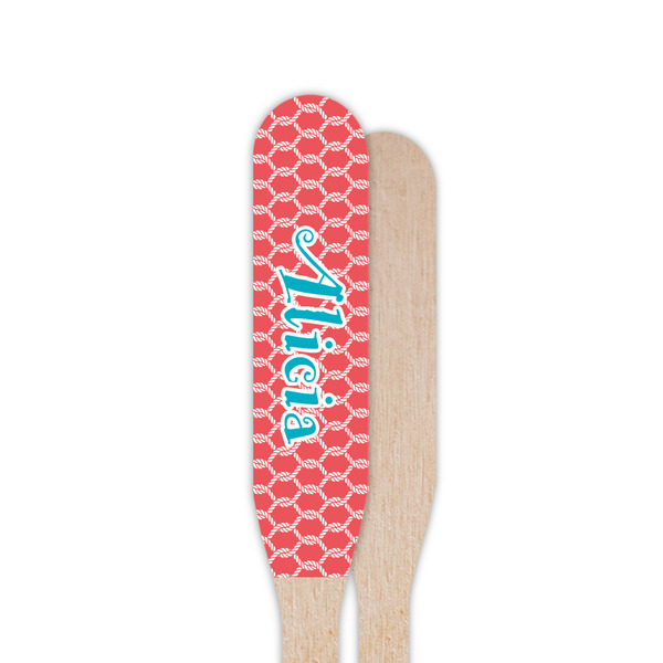 Linked Rope Wooden Food Pick - Paddle - Single Sided - Front & Back