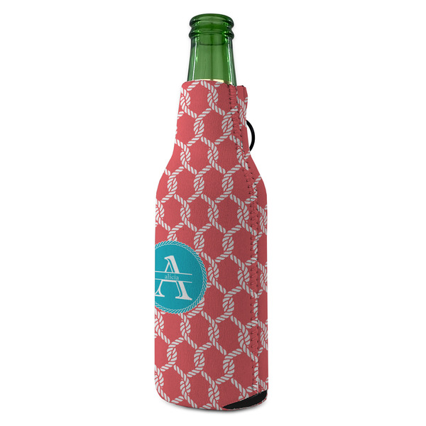 Linked Rope Zipper Bottle Cooler - ANGLE (bottle)