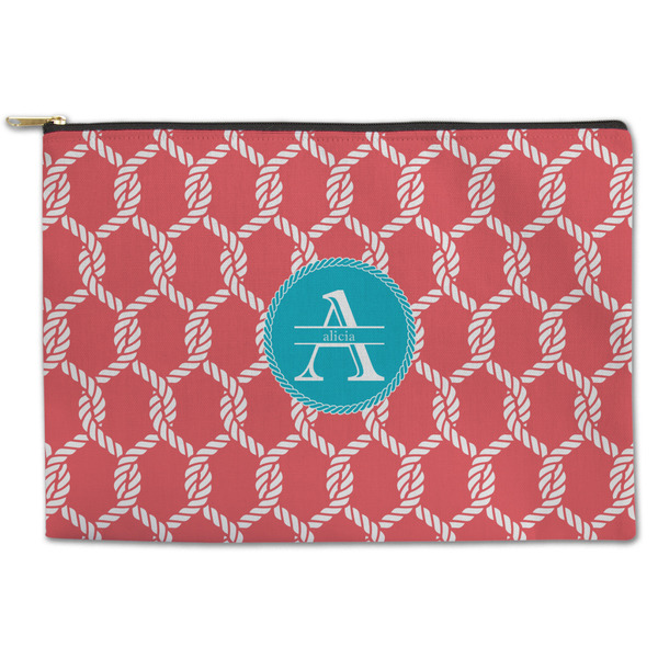 Custom Linked Rope Zipper Pouch - Large - 12.5"x8.5" (Personalized)