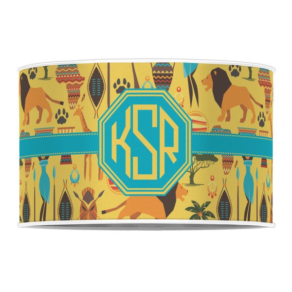 African Safari 12" Drum Lampshade - FRONT (Poly Film)
