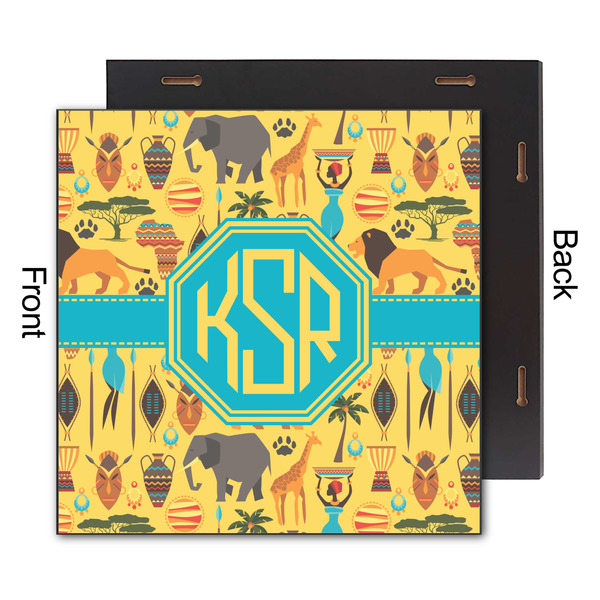 African Safari 12x12 Wood Print - Front & Back View