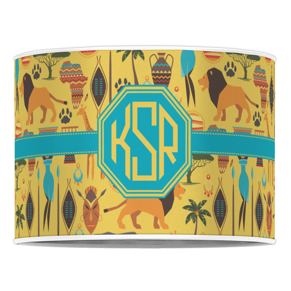 African Safari 16" Drum Lampshade - FRONT (Poly Film)