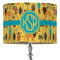African Safari 16" Drum Lampshade - ON STAND (Fabric)