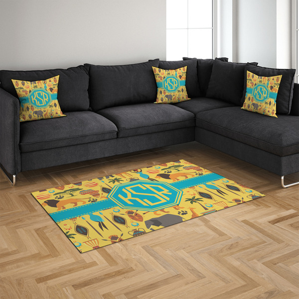 African Safari 4'x6' Indoor Area Rugs - IN CONTEXT