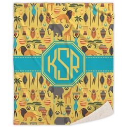 African Safari Sherpa Throw Blanket (Personalized)