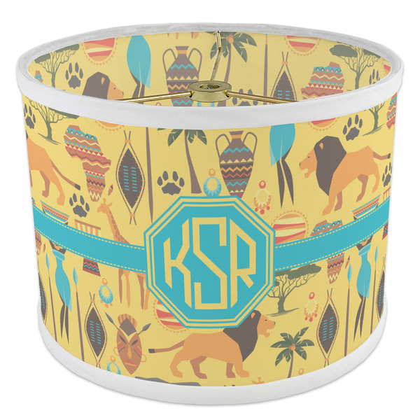 African Safari 8" Drum Lampshade - ANGLE Poly-Film