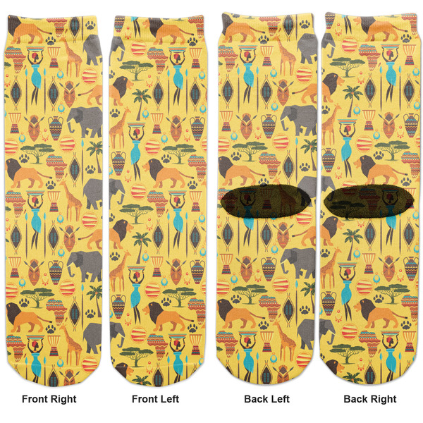 African Safari Adult Crew Socks - Double Pair - Front and Back - Apvl