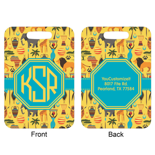 African Safari Aluminum Luggage Tag (Front + Back)