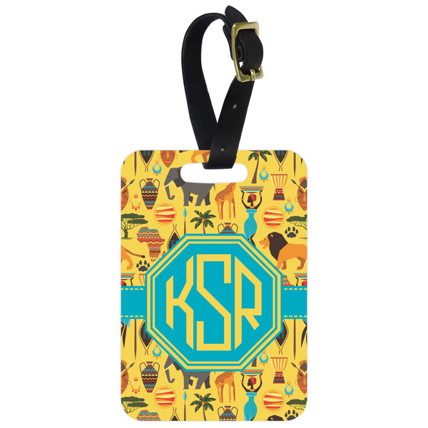 Custom African Safari Metal Luggage Tag w/ Monogram
