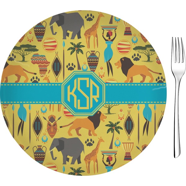 Custom African Safari 8" Glass Appetizer / Dessert Plates - Single or Set (Personalized)