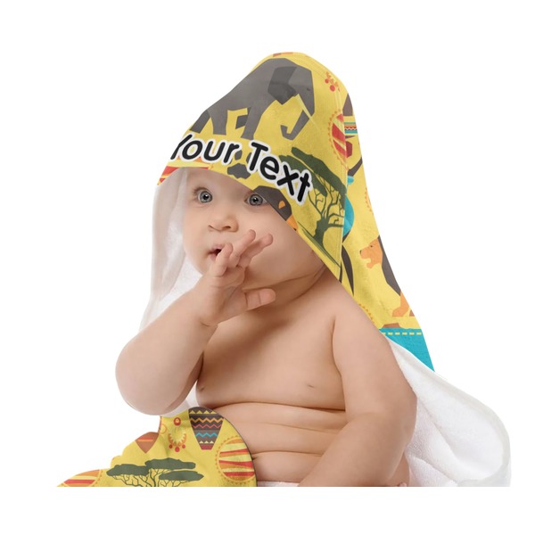 African Safari Baby Hooded Towel on Child