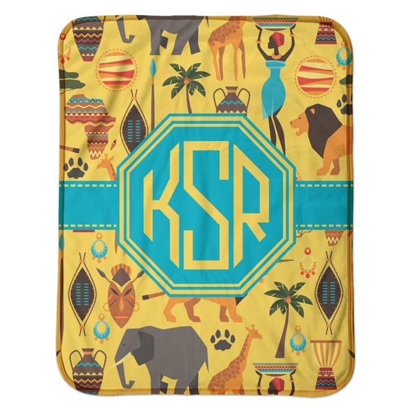 African Safari Baby Sherpa Blanket - Flat