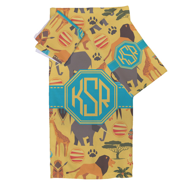 Custom African Safari Bath Towel Set - 3 Pcs (Personalized)