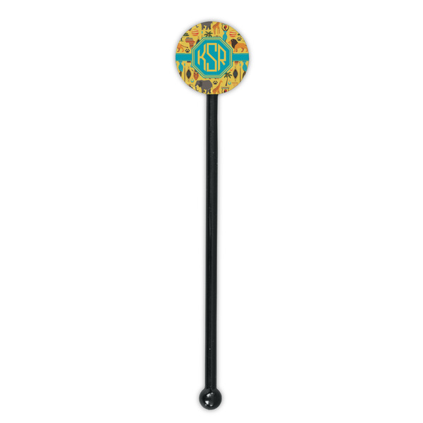 African Safari Black Plastic 5.5" Stir Stick - Round - Single Stick