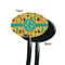 African Safari Black Plastic 7" Stir Stick - Single Sided - Oval - Front & Back