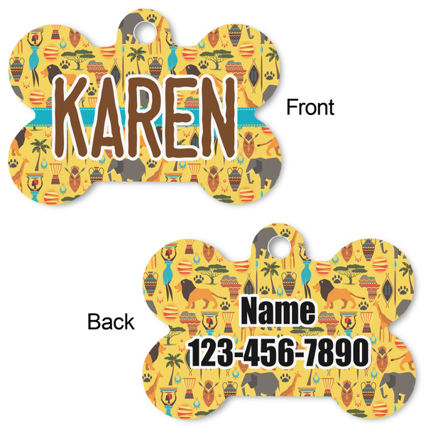 African Safari Bone Shaped Dog ID Tag - Large - Approval