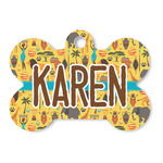 African Safari Bone Shaped Dog ID Tag (Personalized)