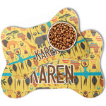 African Safari Bone Shaped Dog Food Mat (Personalized)