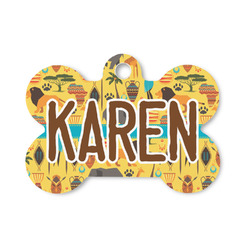 African Safari Bone Shaped Dog ID Tag - Small (Personalized)
