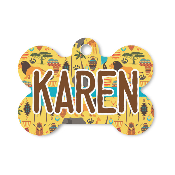 Custom African Safari Bone Shaped Dog ID Tag - Small (Personalized)