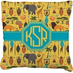 African Safari Faux-Linen Throw Pillow 16" (Personalized)