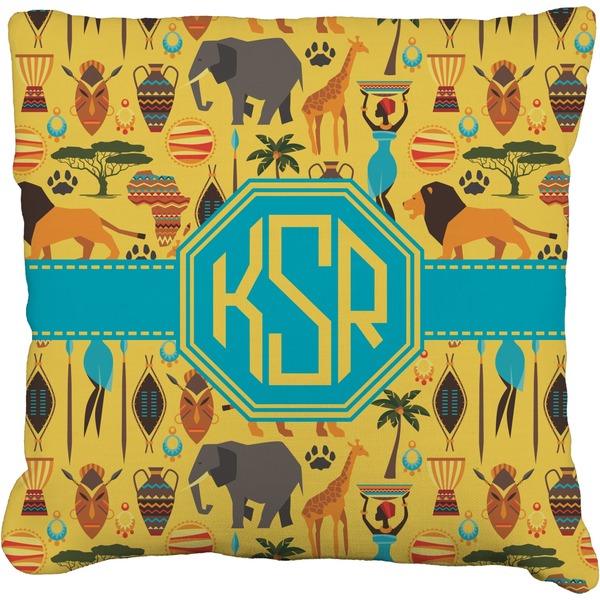 Custom African Safari Faux-Linen Throw Pillow 16" (Personalized)