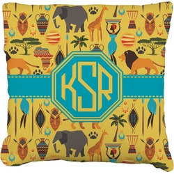 African Safari Faux-Linen Throw Pillow 18" (Personalized)