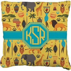 African Safari Faux-Linen Throw Pillow 20" (Personalized)