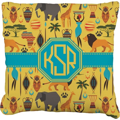 African Safari Faux-Linen Throw Pillow 20" (Personalized)